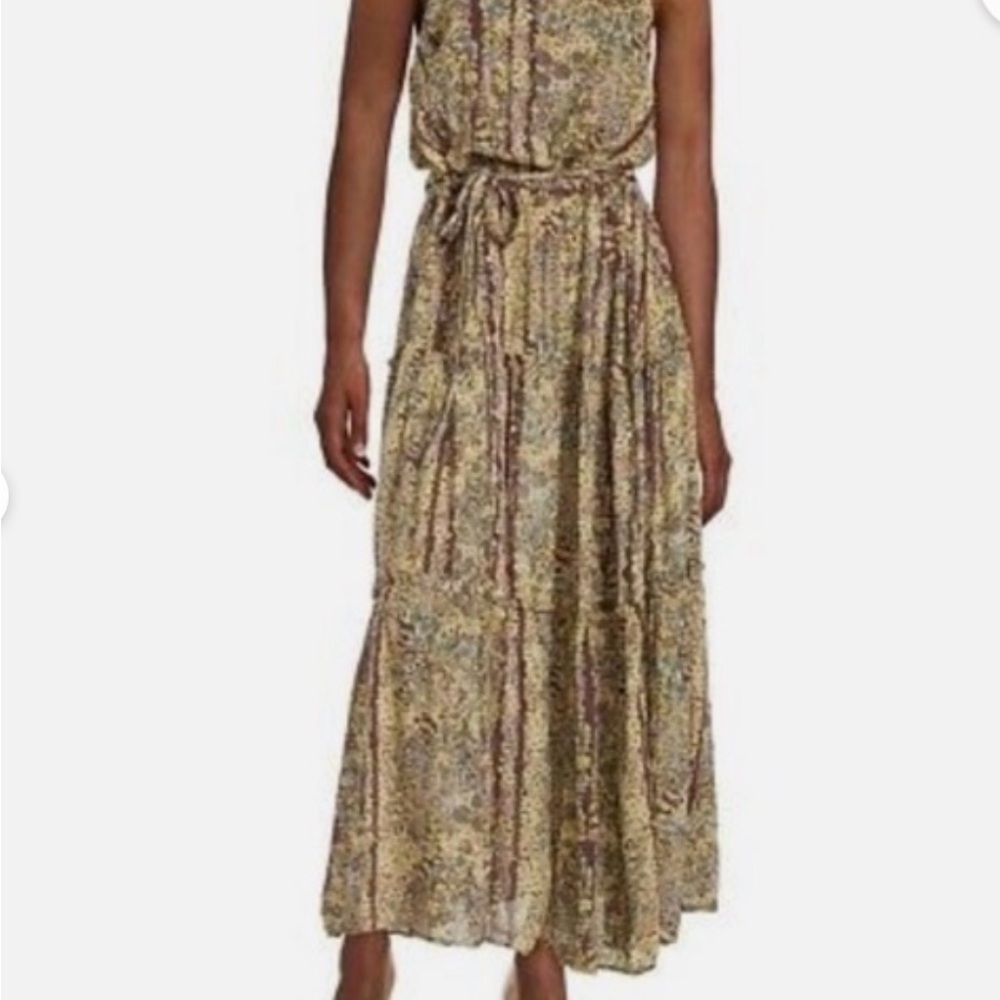 Free People Floral Tiered Maxi Dress - Purple & Yellow- Size S